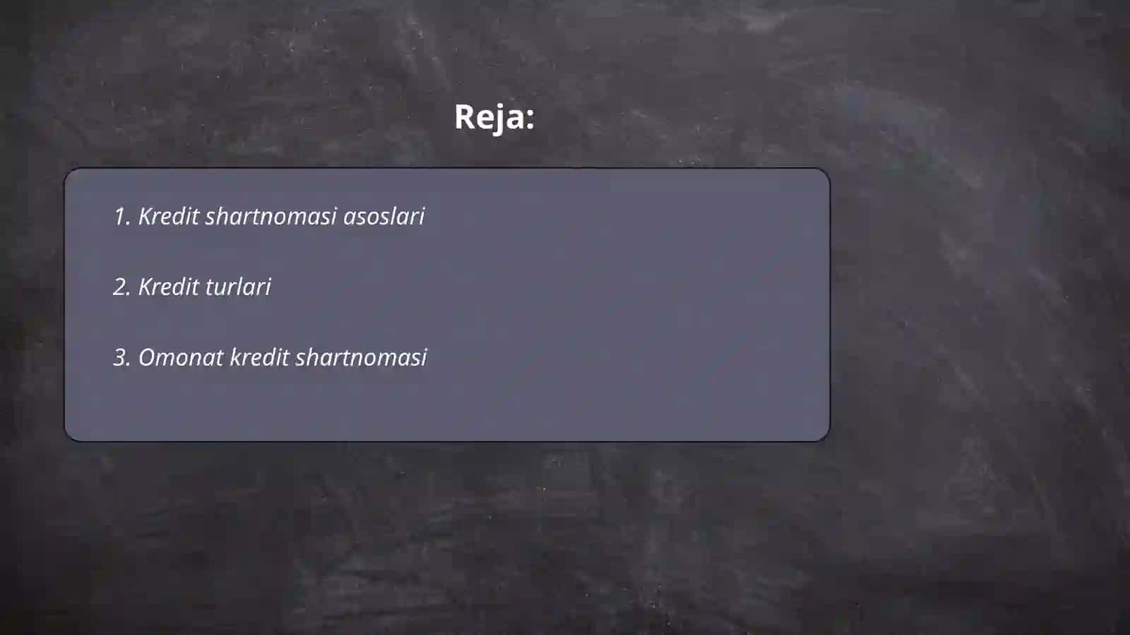 Kredit shartnomasi asoslari 2