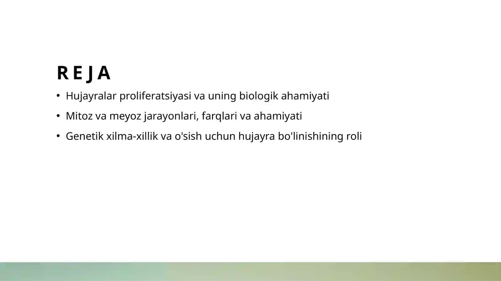 Hujayralar proliferatsiasi: Mitoz va meyoz 2