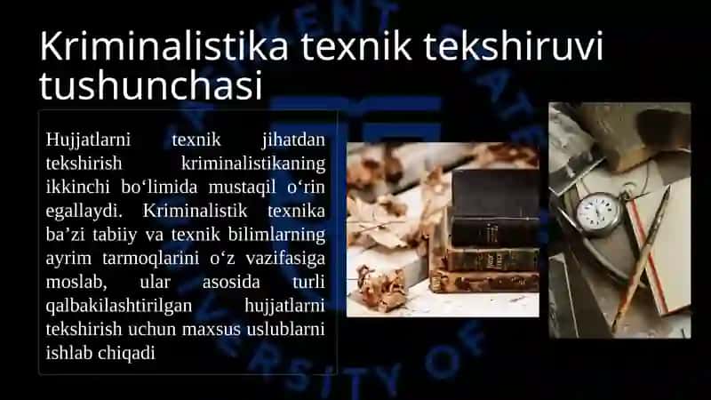Kriminalistika Teknikasining Xususiyatlari 2