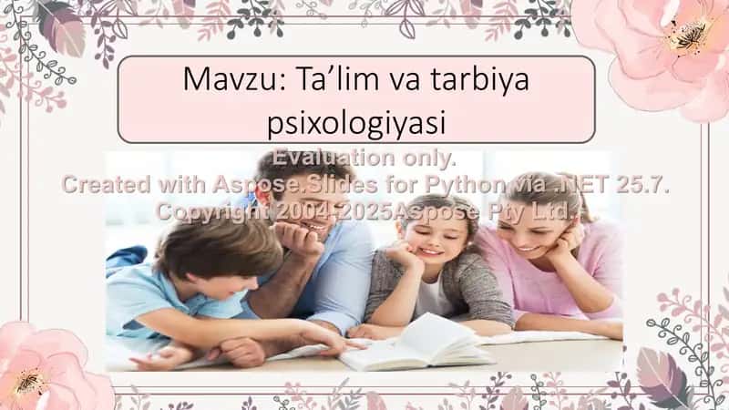 Taʼlim va tarbiya psixologiyasi 2