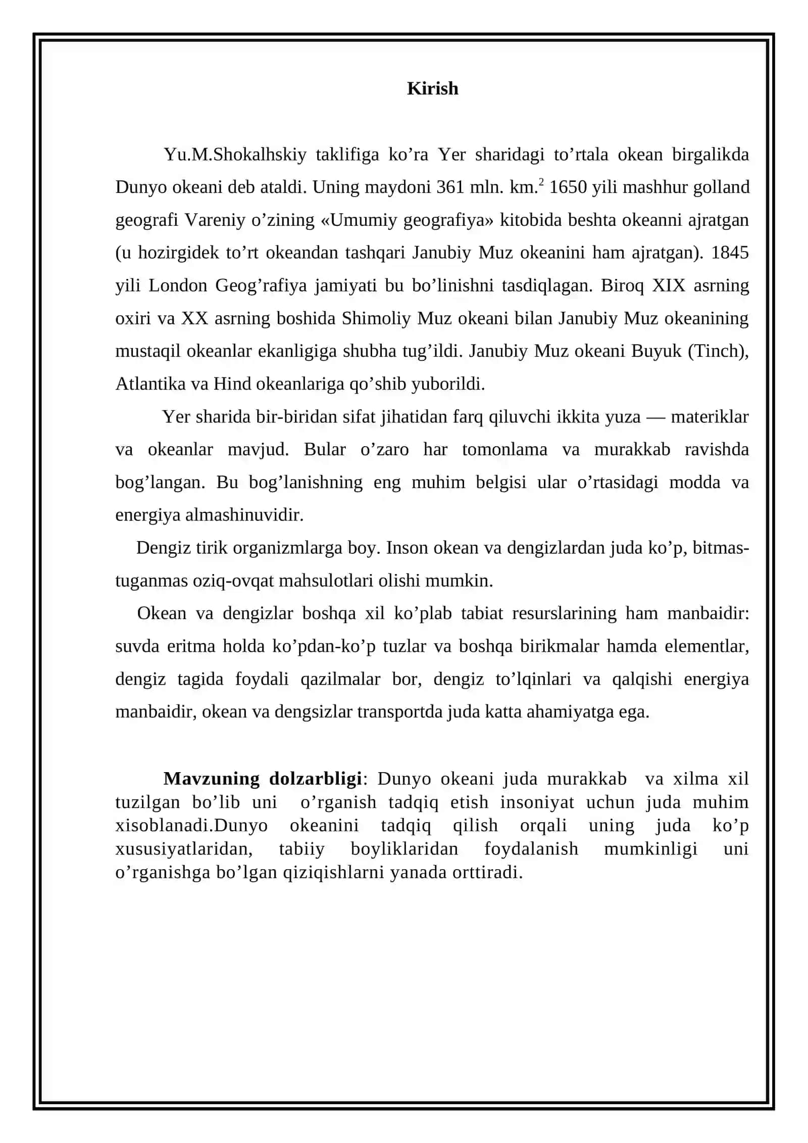 Dunyo okeanining suv massalari 2