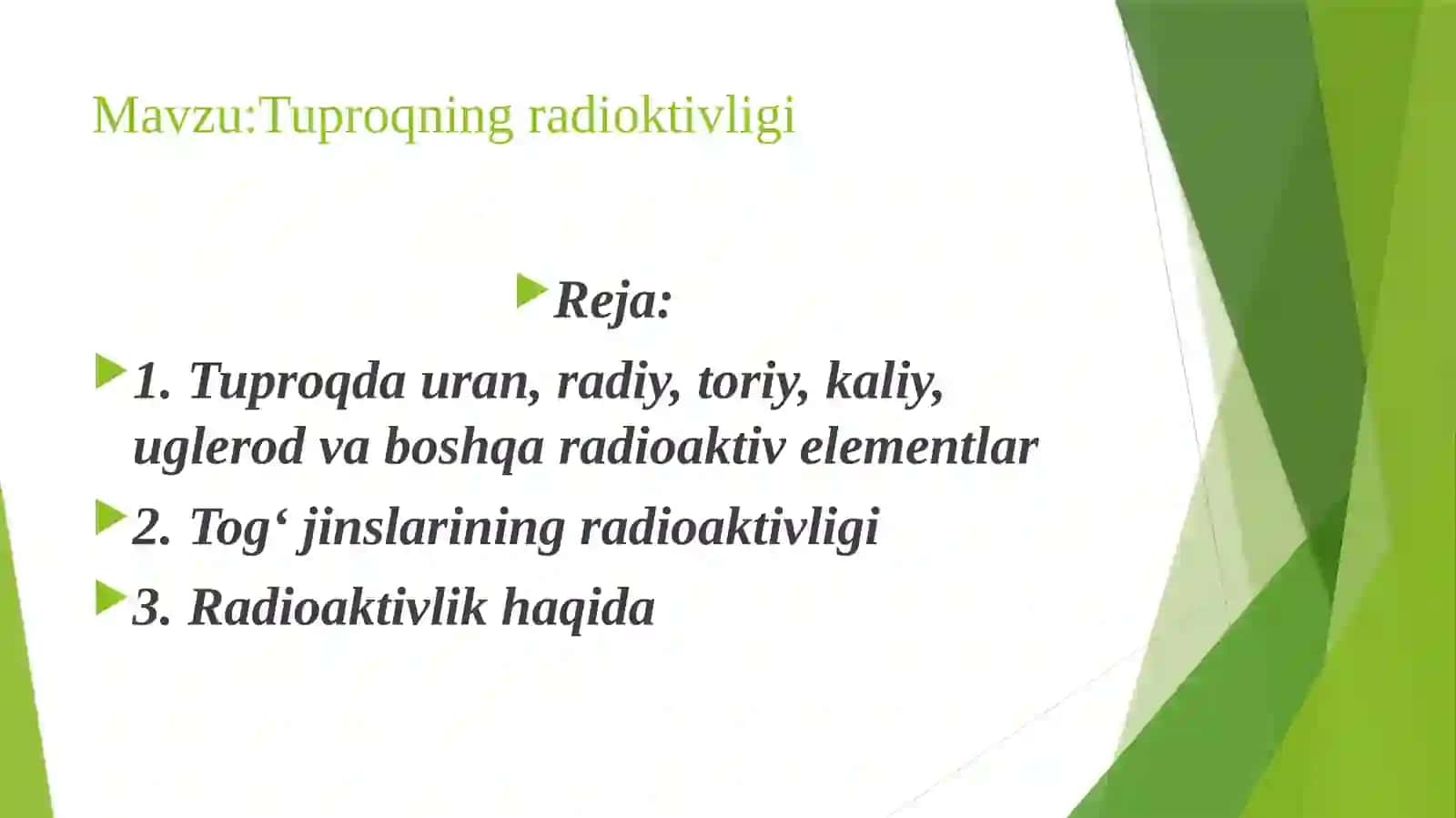 Tuproqning radioktivligi 2