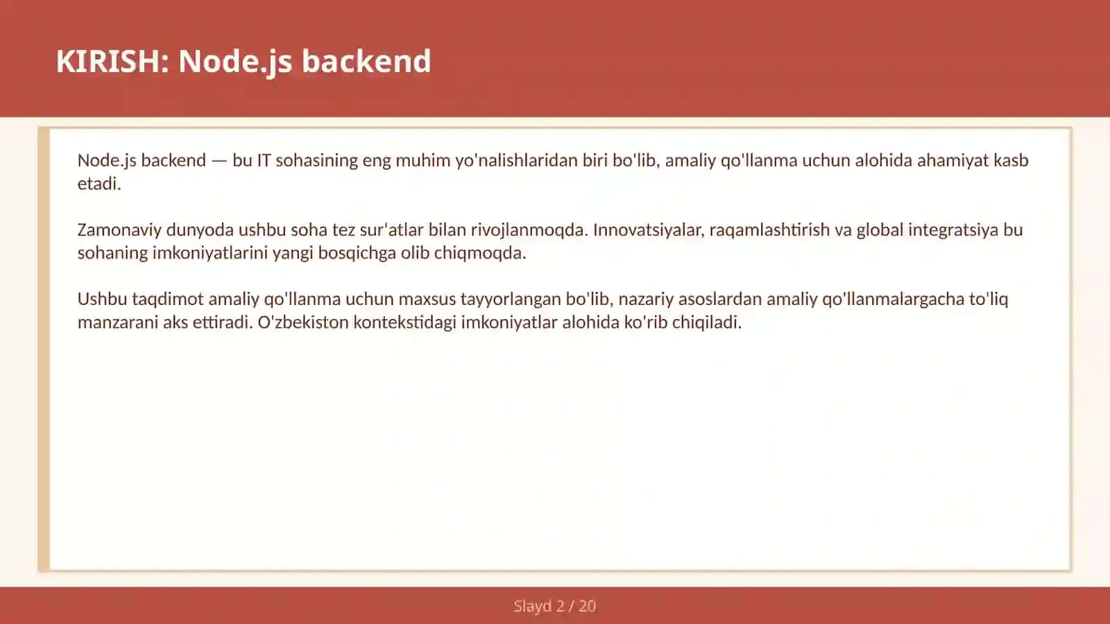 Node.js backend 2