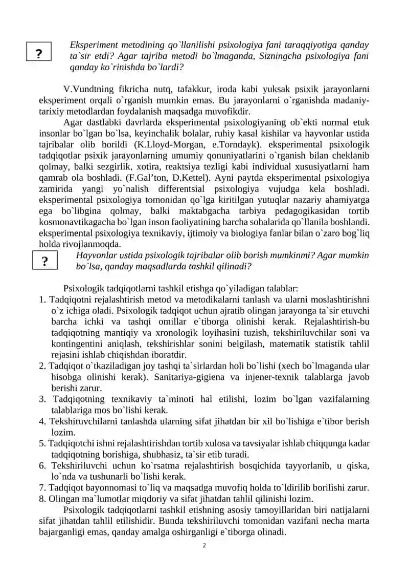 EKSPERIMENTAL PSIXOLOGIYANING PREDMETI 2