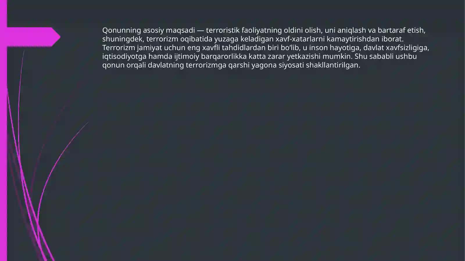 Terrorizmga qarshi kurash to‘g‘risida 2