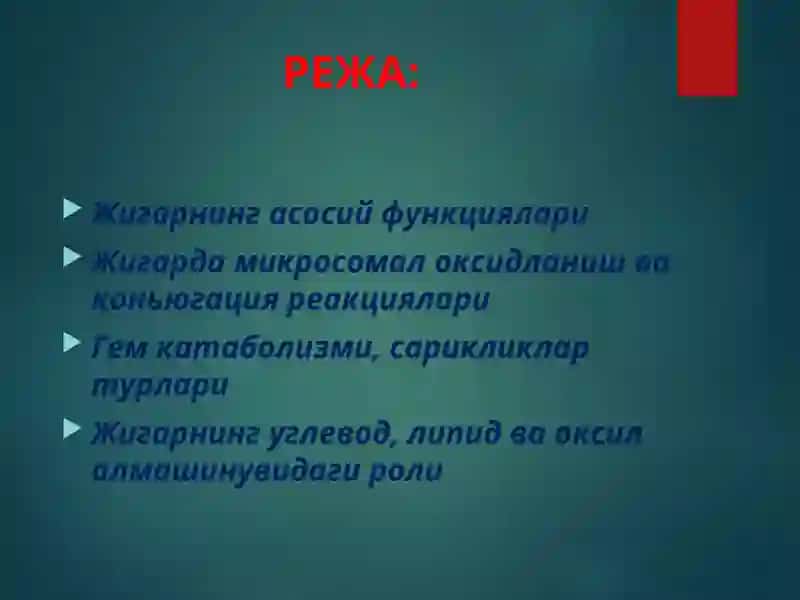 Jigar biokimyosi 2