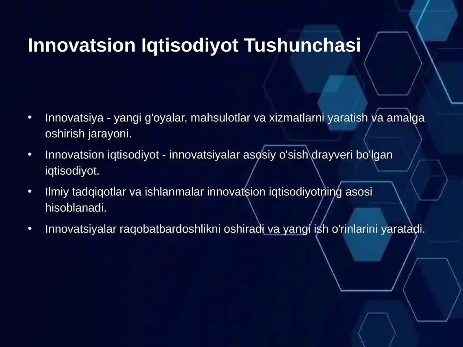 Innovatsion Iqtisodiyotning O'sishi va Istiqbollari 2