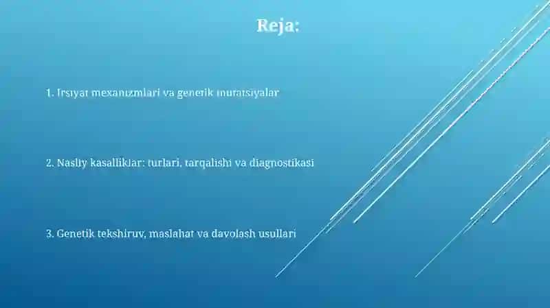 Irsiyat va irsiy kasalliklar 2