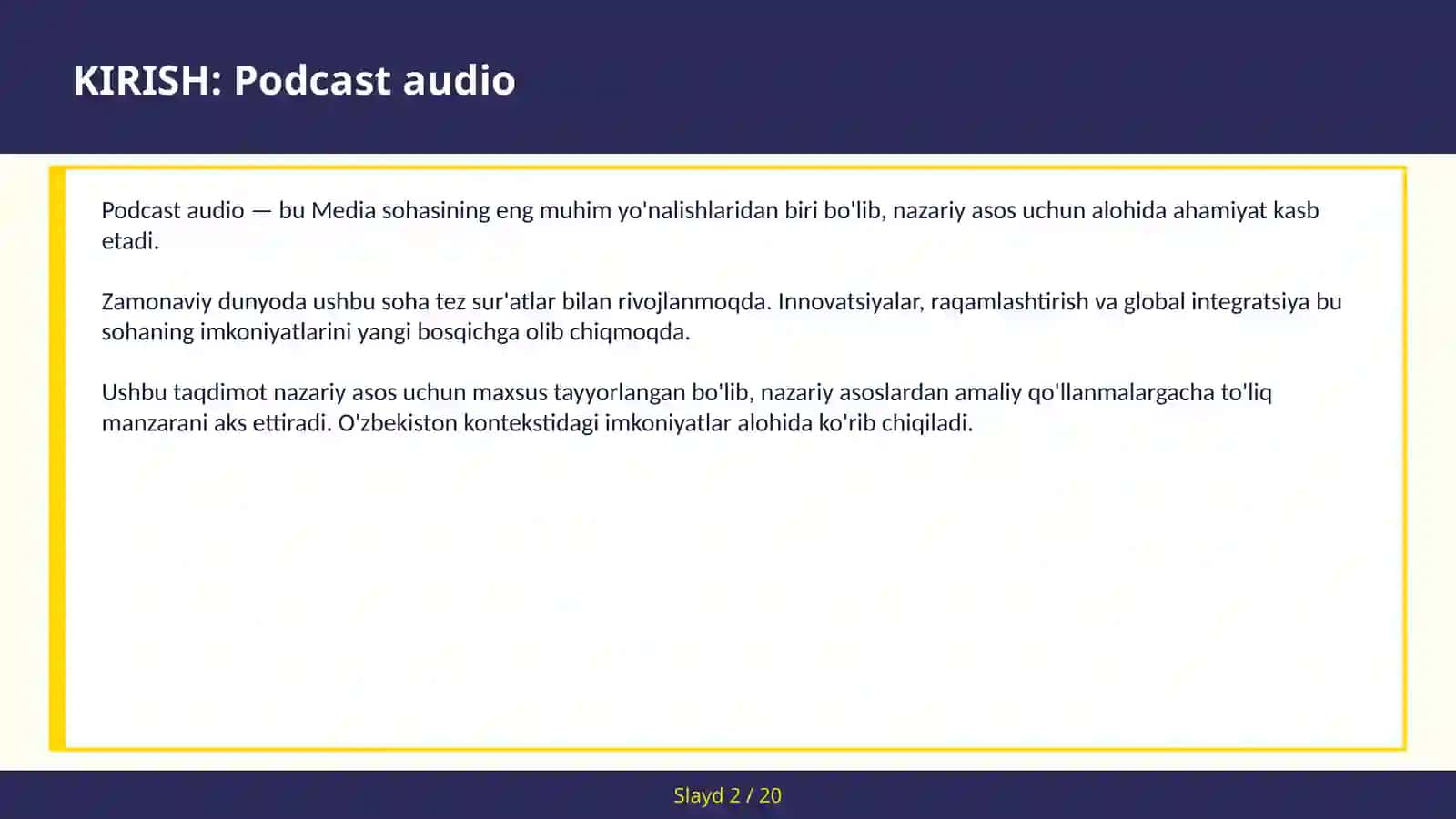 Podcast audio 2