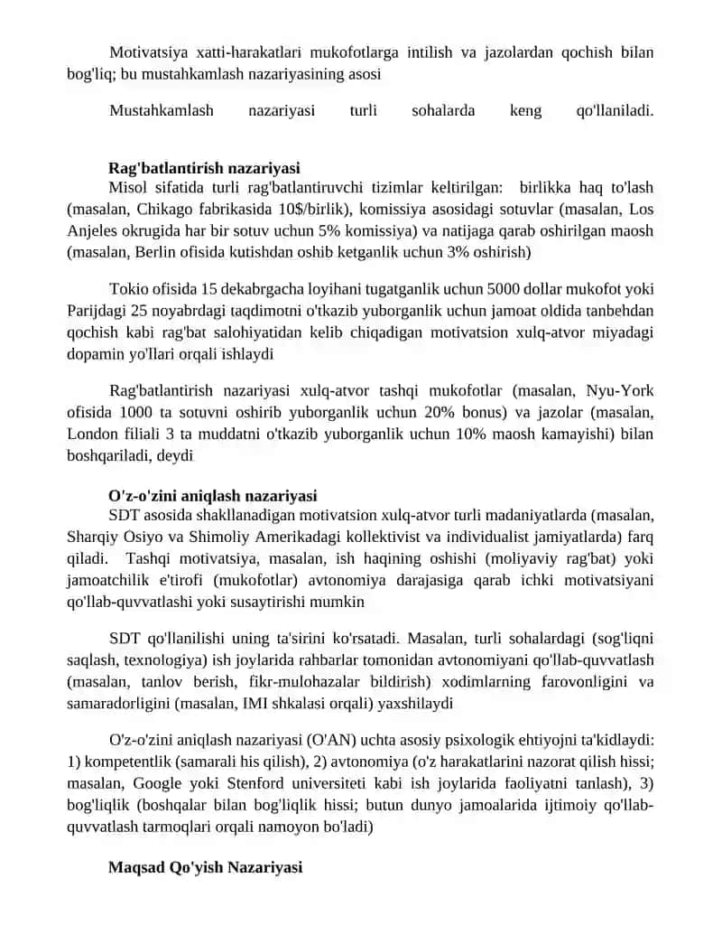 Og'ishgan xulq motivatsiyasi 2
