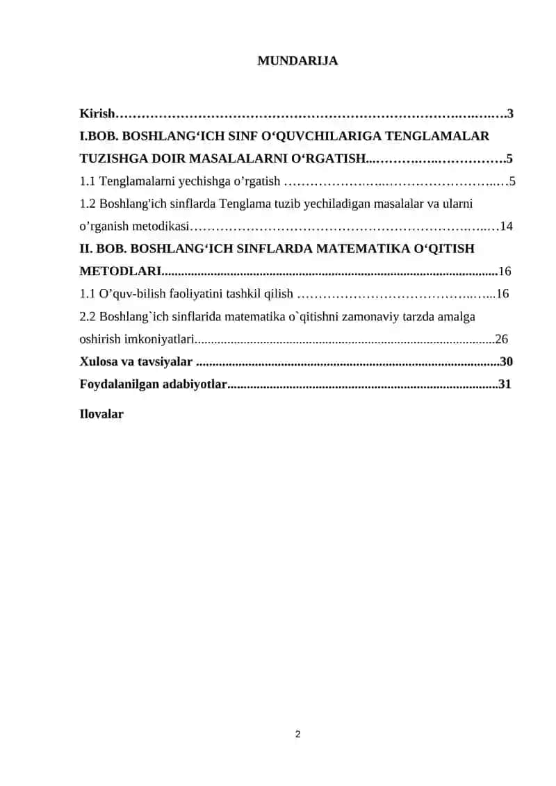Tenglamalar bilan tanishtirish 2