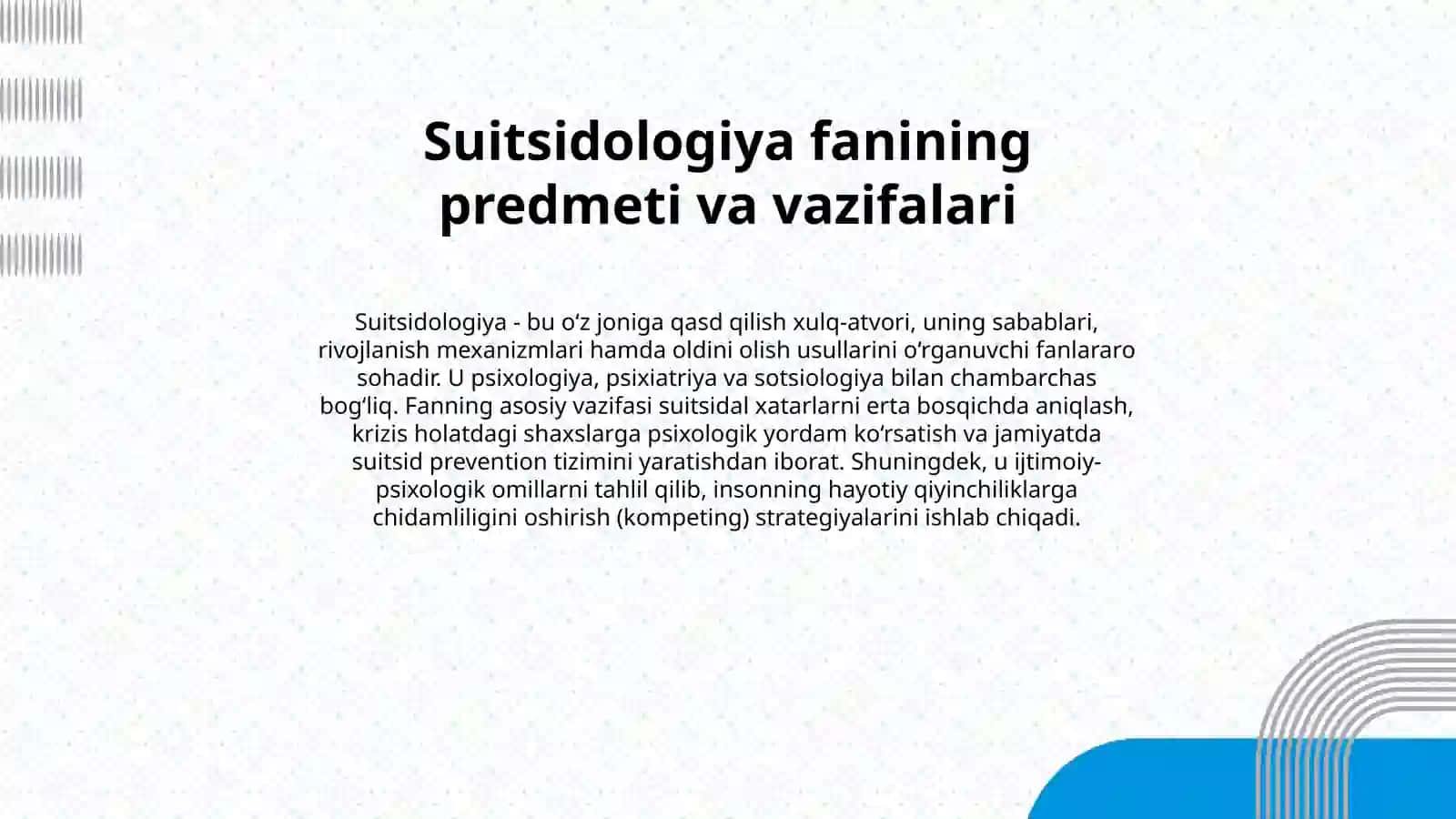 Suitsidologiya: Nazariya, diagnostika va profilaktika 2