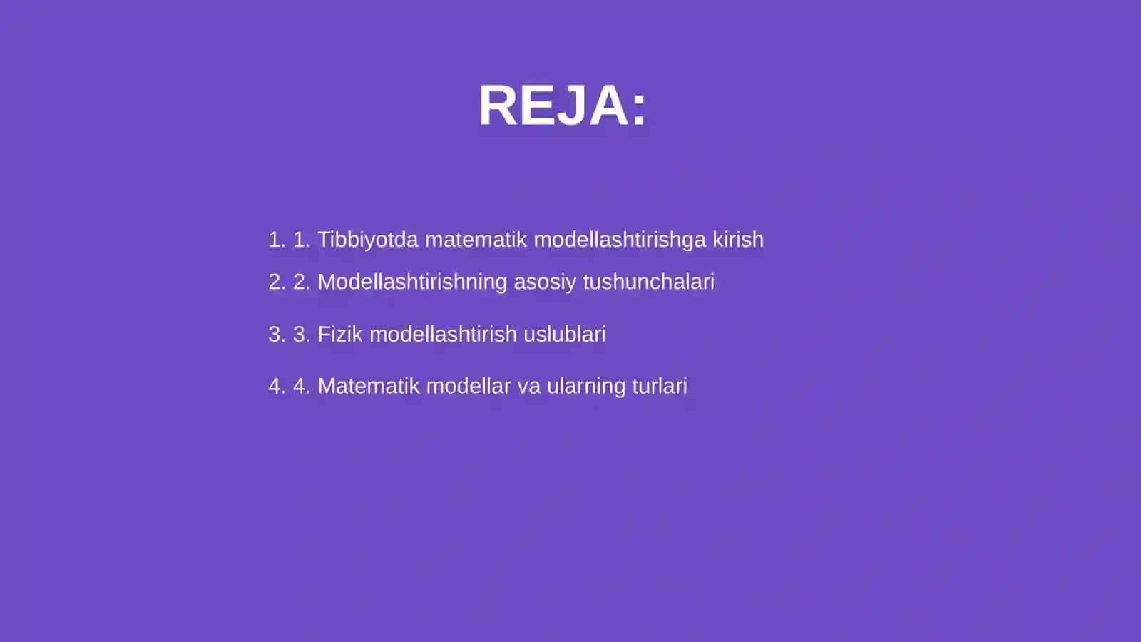 Tibbiyotda matematik modellashtirish 2