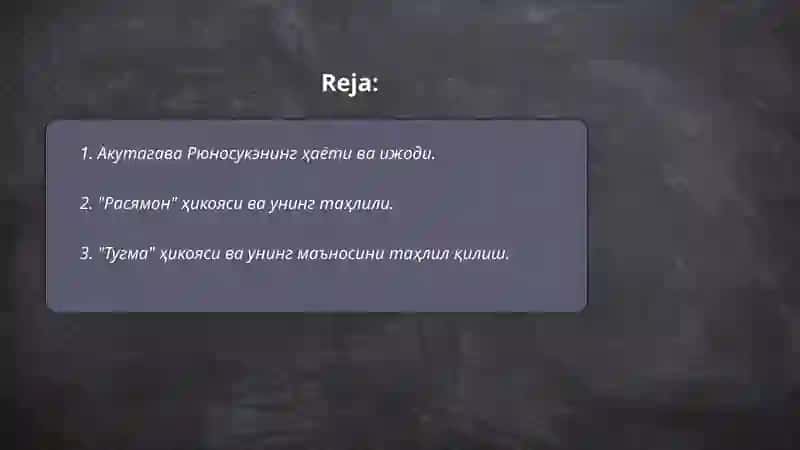 Akutagava Ryuneske ijodi 2
