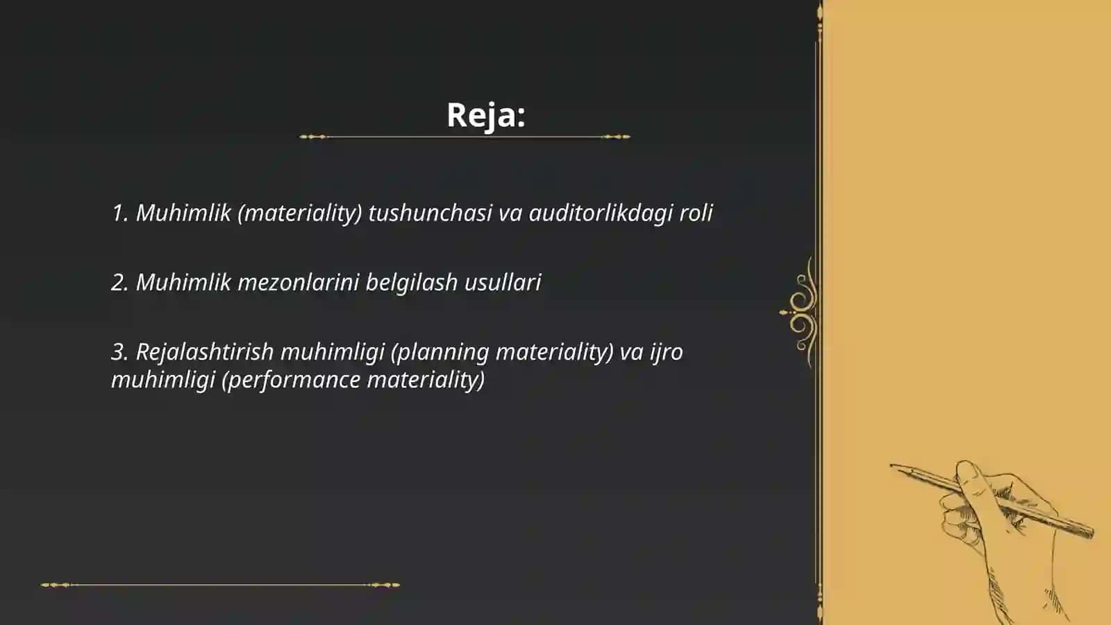 Auditda muhimlik va risk darajalarini aniqlash 2