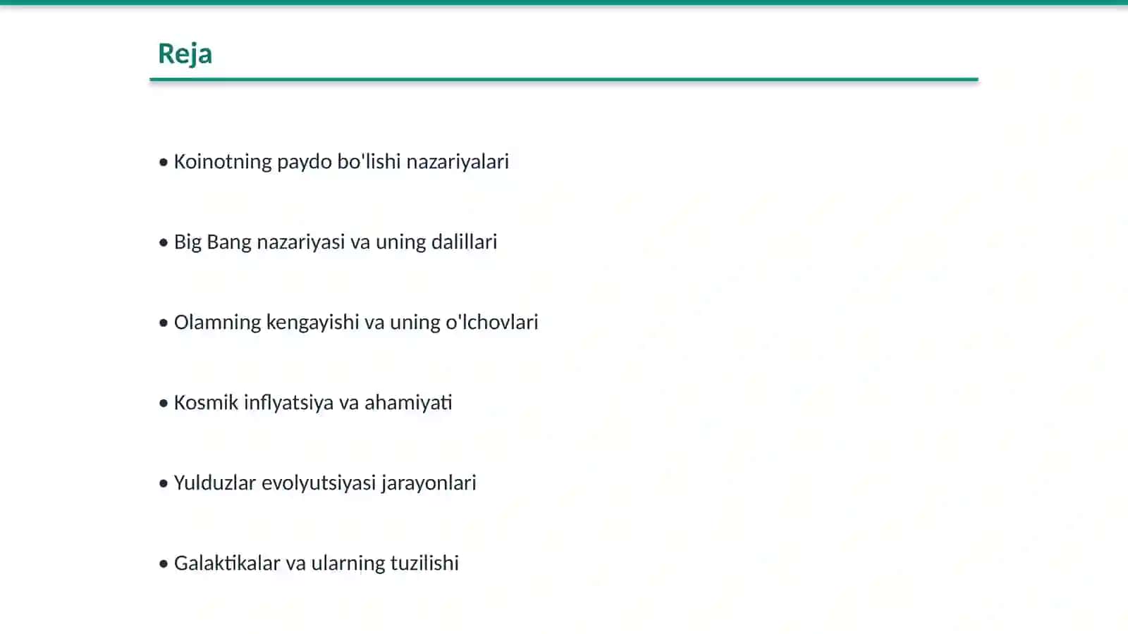 Olamning paydo bo'lishi va evalyutsiyasi 2