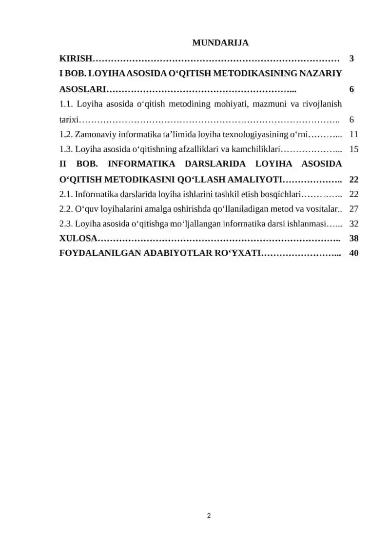 Informatika darslarida loyiha asosida oʻqitish metodikasini qoʻllash 2