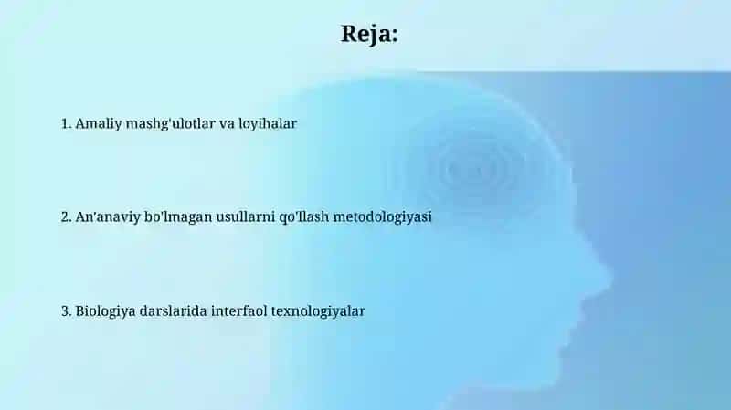 Biologiya darslarida noanʼanaviy usullarni qoʻllash metodikasi 2