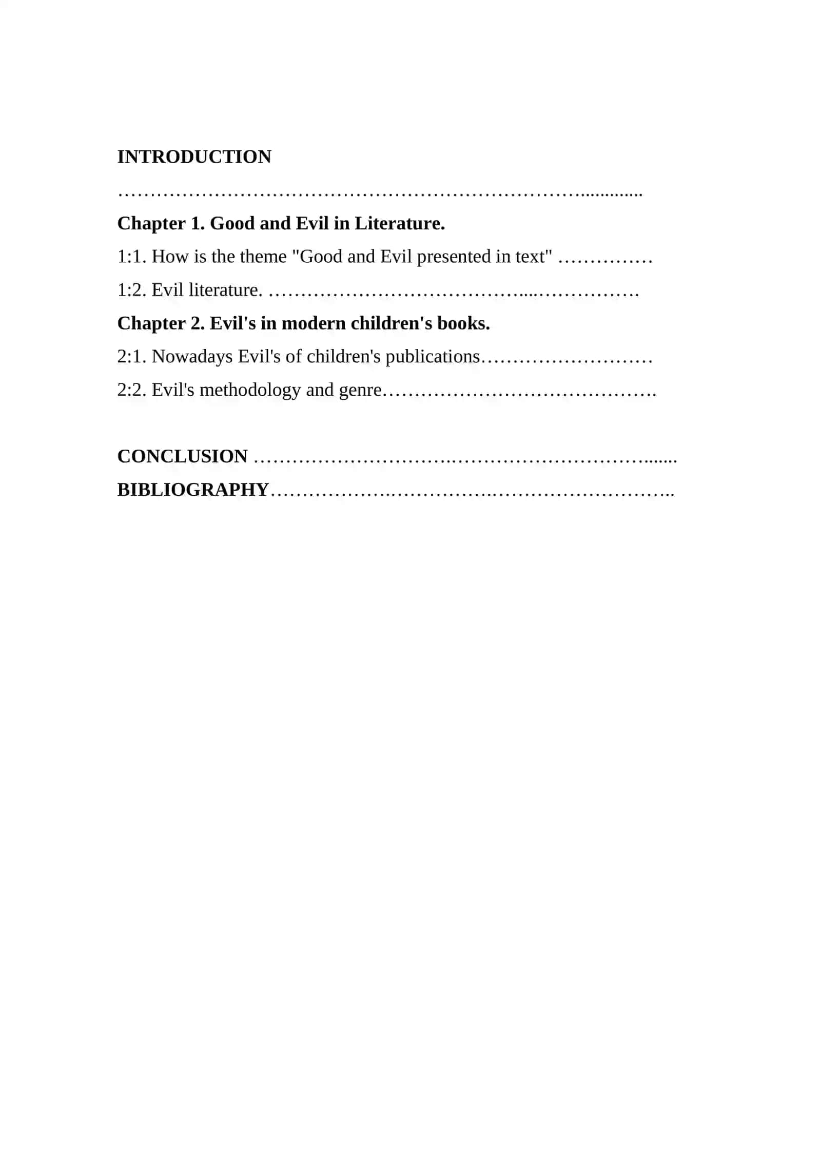 English Faculty I Coursework - A Concept of Good and Evil in Modern Children's Books 2