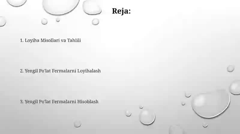 Yengil Po'lat Fermalarni Loyihalash va Hisoblash 2