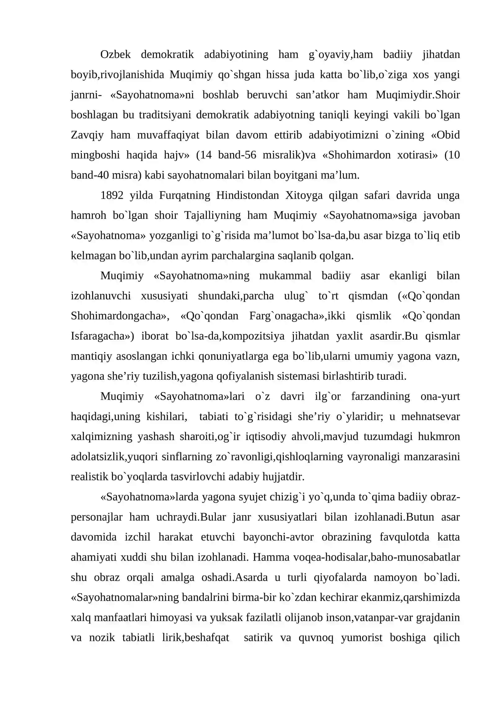 Muqimiy «Sayohatnoma»lari 2