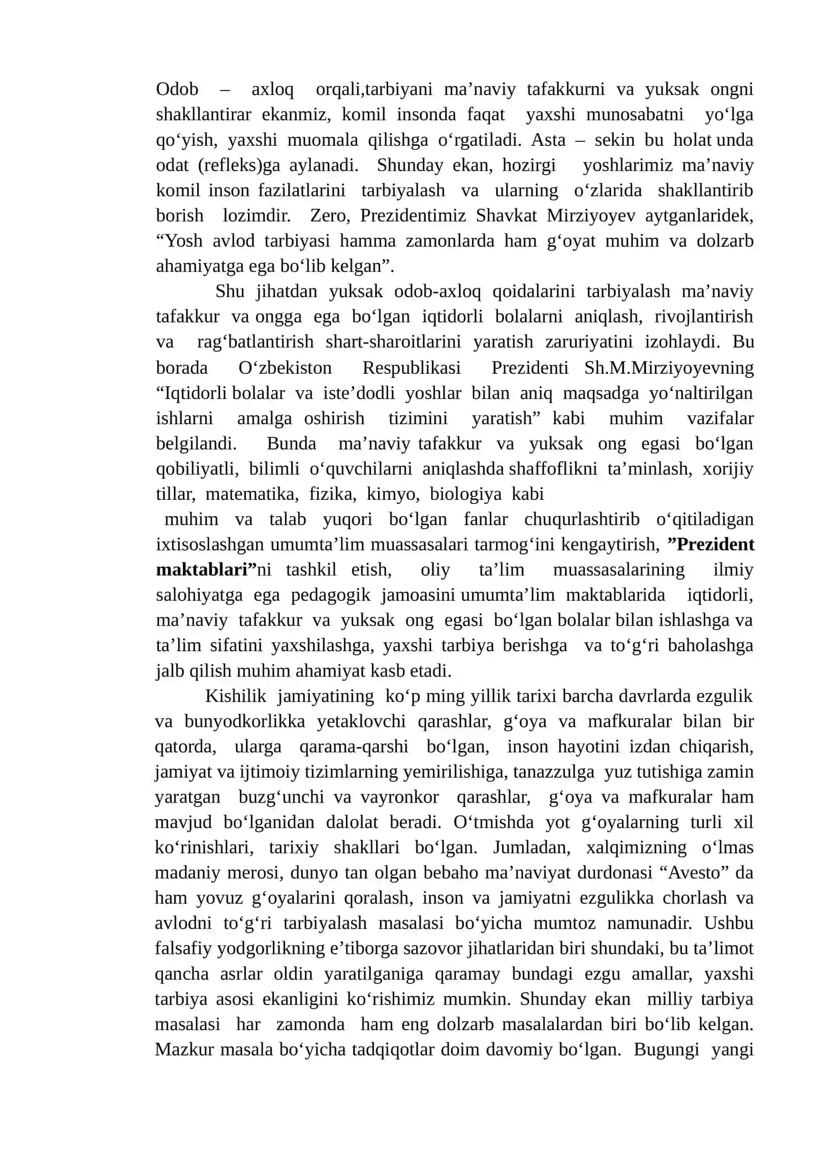 “Milliy tarbiya asoslari” fan sifatida 2