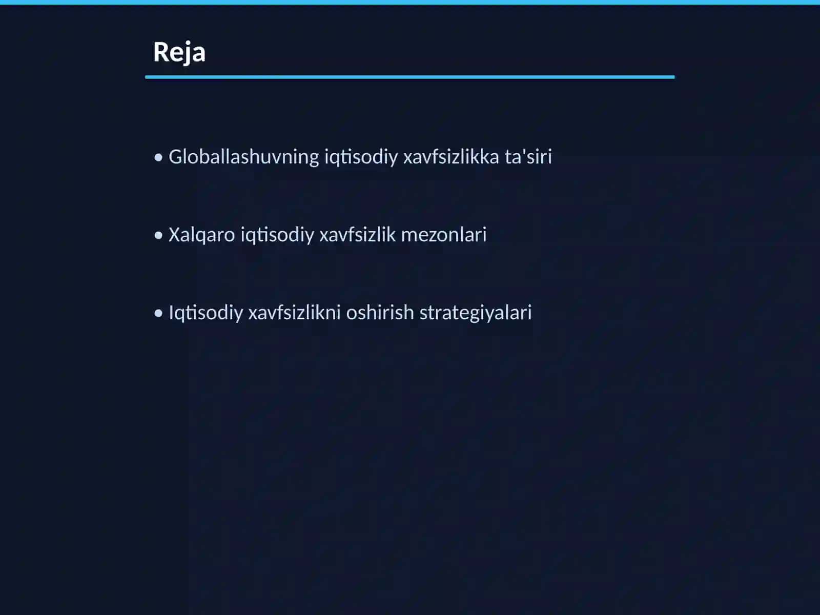 Globallashuv sharoitida iqtisodiy xavfsizlik 2