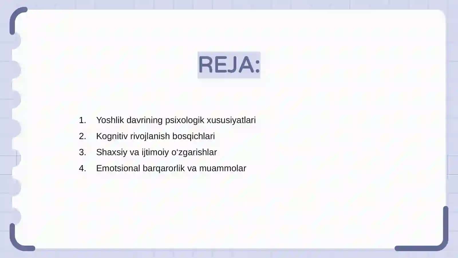 Yoshlik davrida psixik rivojlanish 2