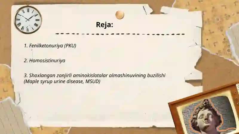 Aminokislotalar almashinuvining tug'ma kasalliklari 2