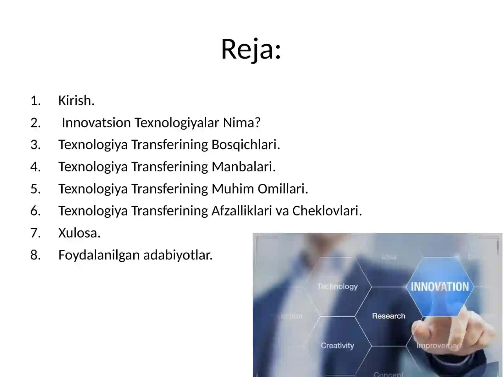 Innovatsion texnologiyalar transferi 2