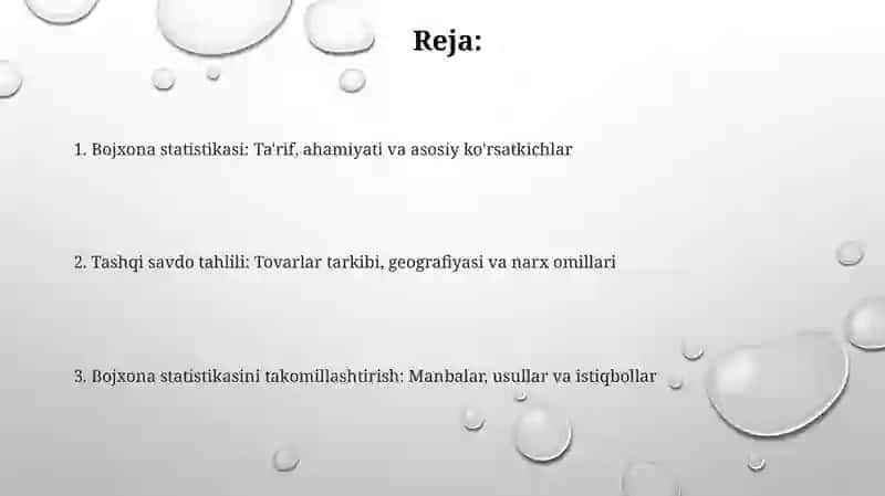 Bojxona statistikasi 2