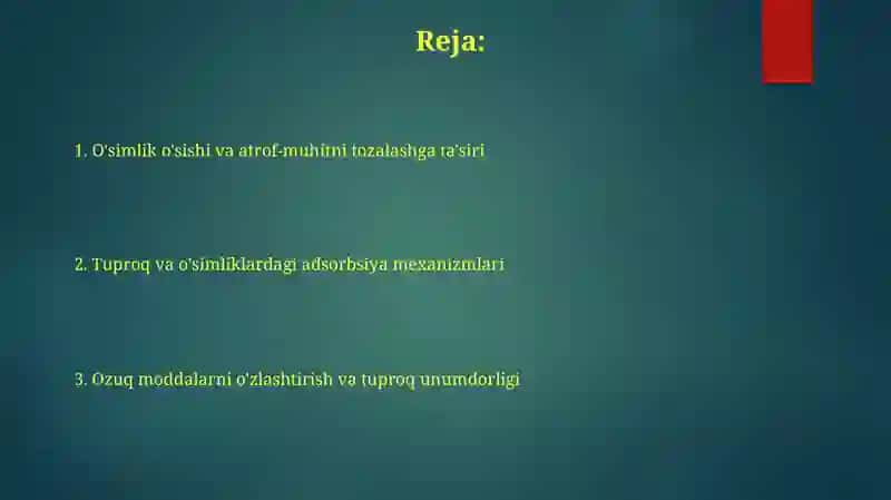 Tuproq tarkibi va adsorbsiya 2