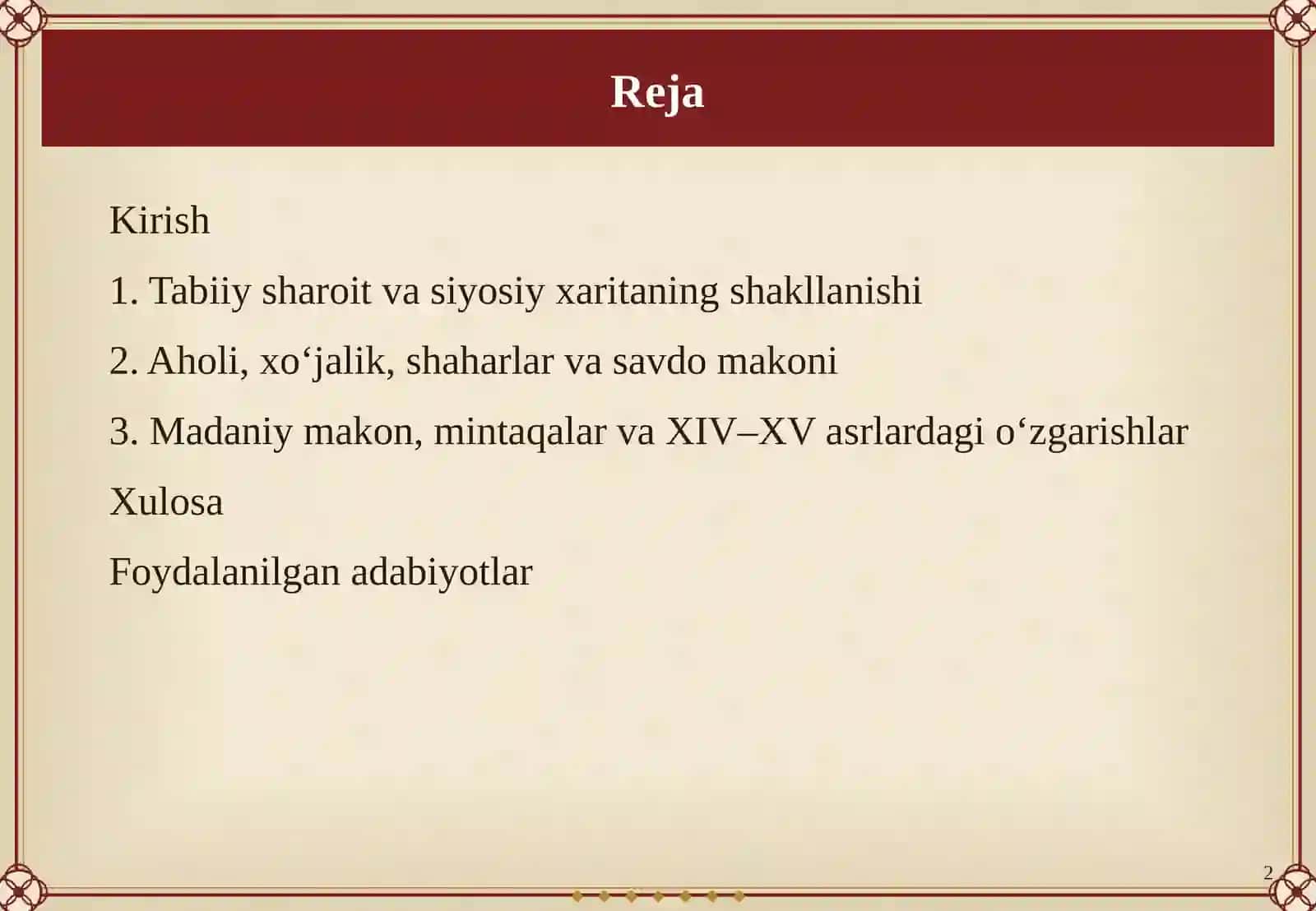 Yevropaning o‘rta asrlar davri tarixiy geografiyasi 2