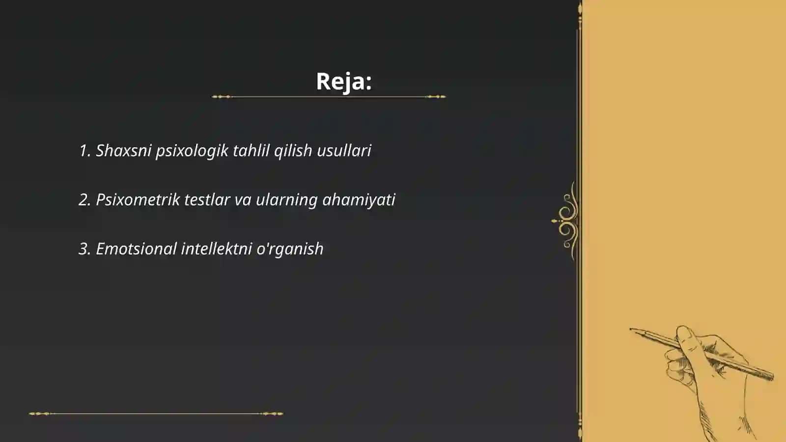 Psixodiognostik tekshiruv va tadqiqotlar 2
