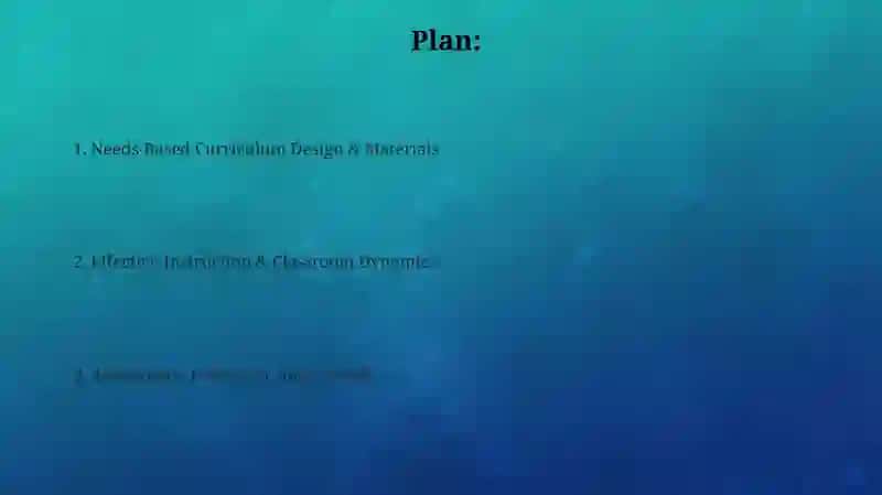 Planning for Effective Use of English in the Classroom 2