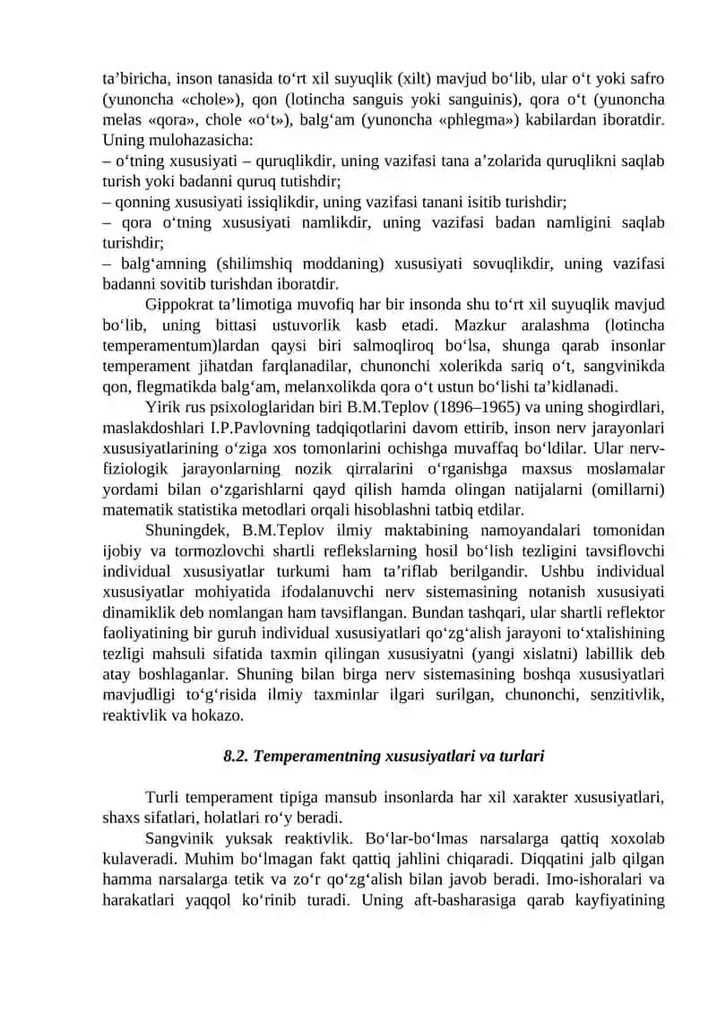 Temperament va kasbni egallash masalasi 2