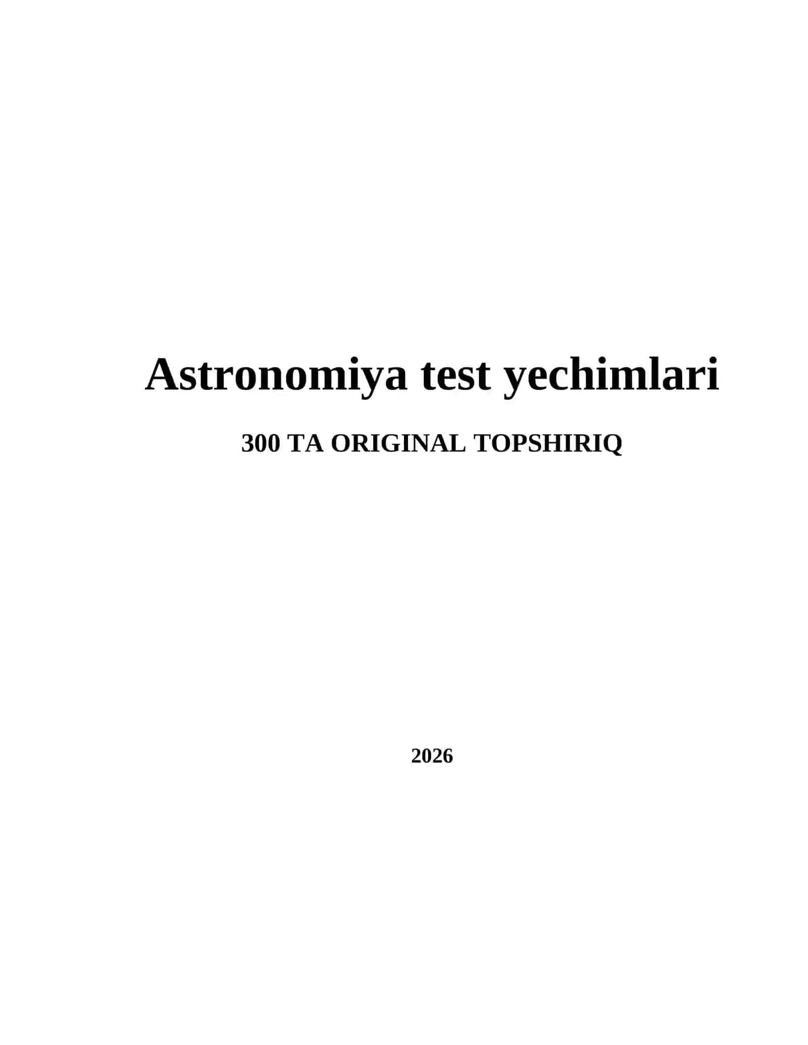 Astronomiya test yechimlari 2