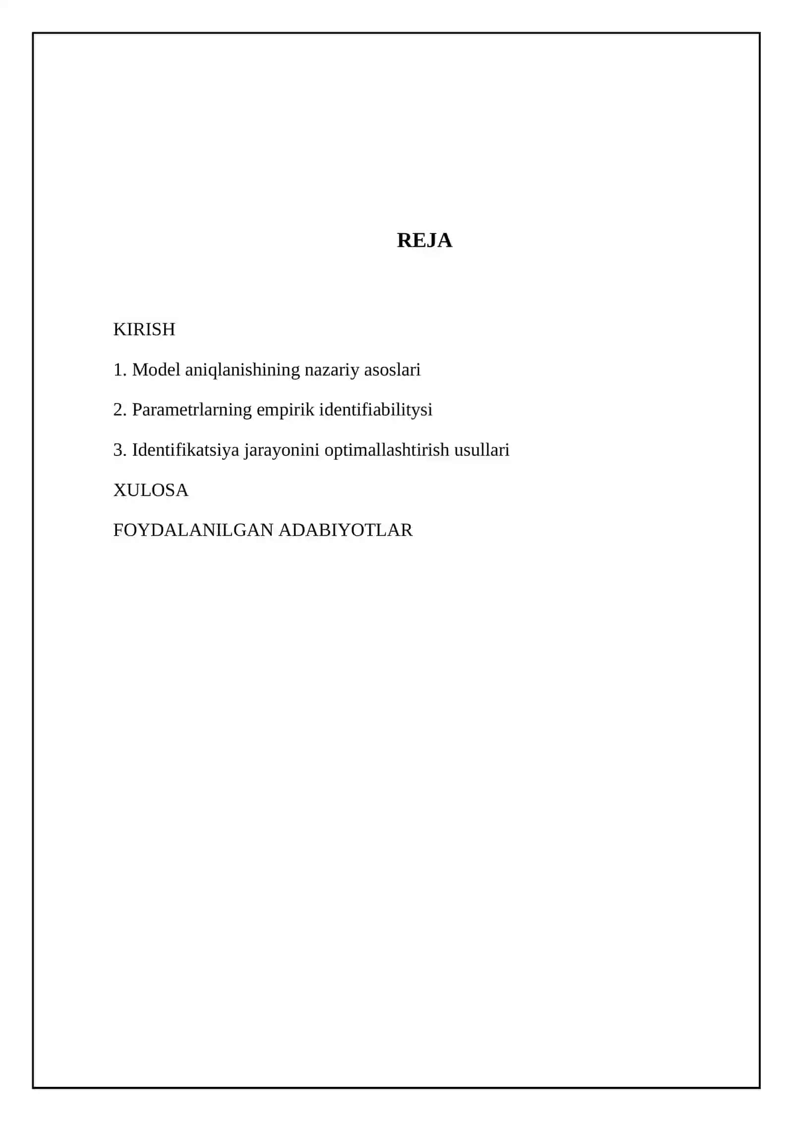 Tizim identifiability 2