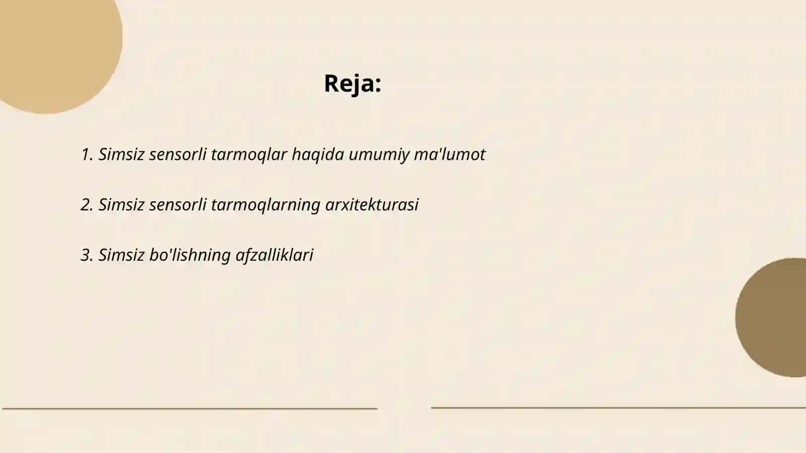 Simsiz sensor tarmoqlari simsiz sensorli tarmoq tizimlarining xususiyatlari 2