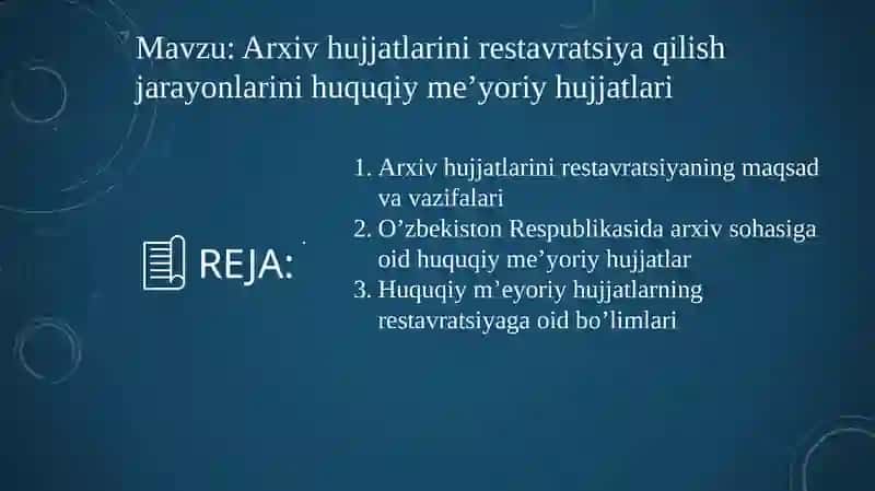Arxiv hujjatlarini restavratsiya qilish 2