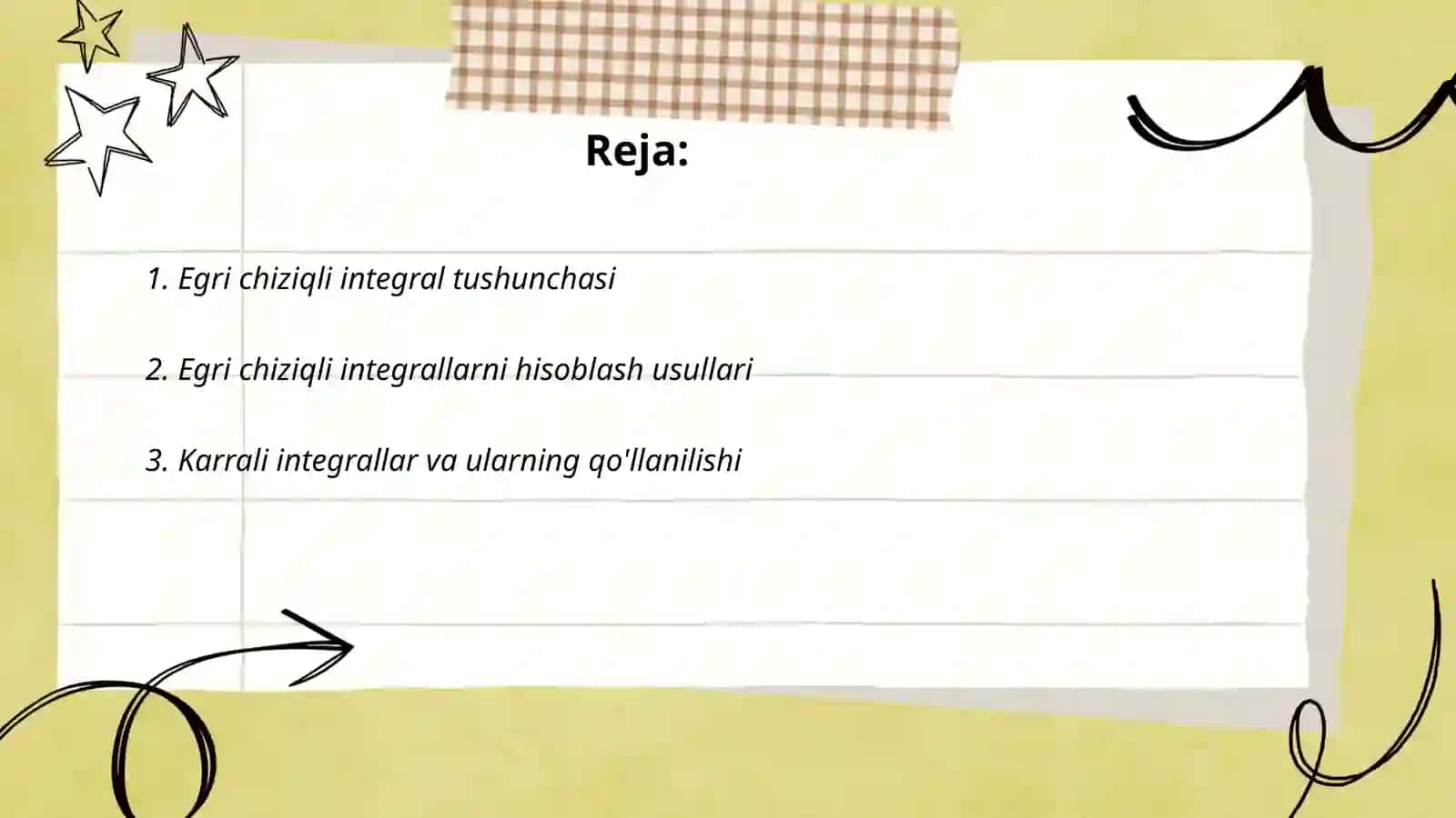 Egri chiziqli integrallar 2