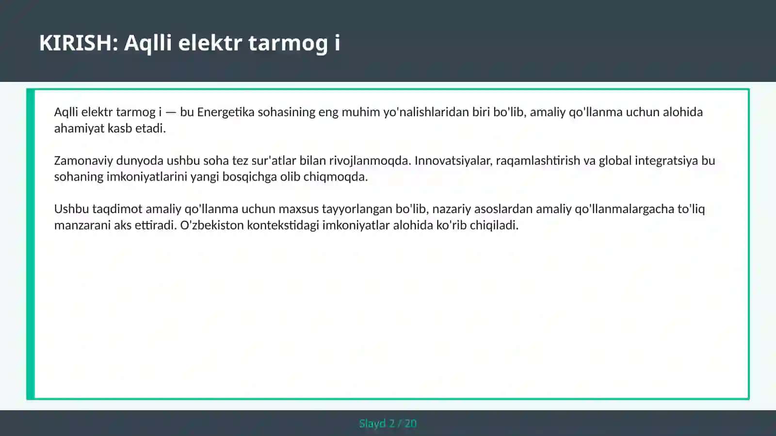 Aqlli elektr tarmog i 2
