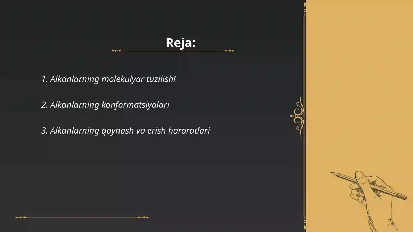 Alkanlarning fizik kimyoviy xossalari 2
