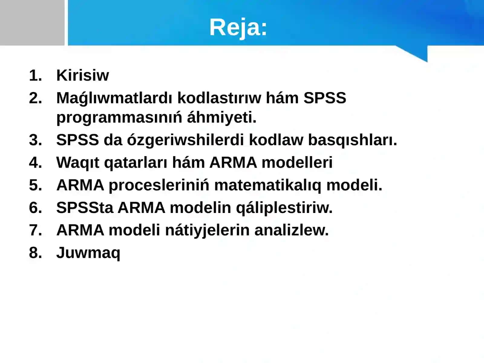 Statsionar qatarlar ham Arma modeli 2
