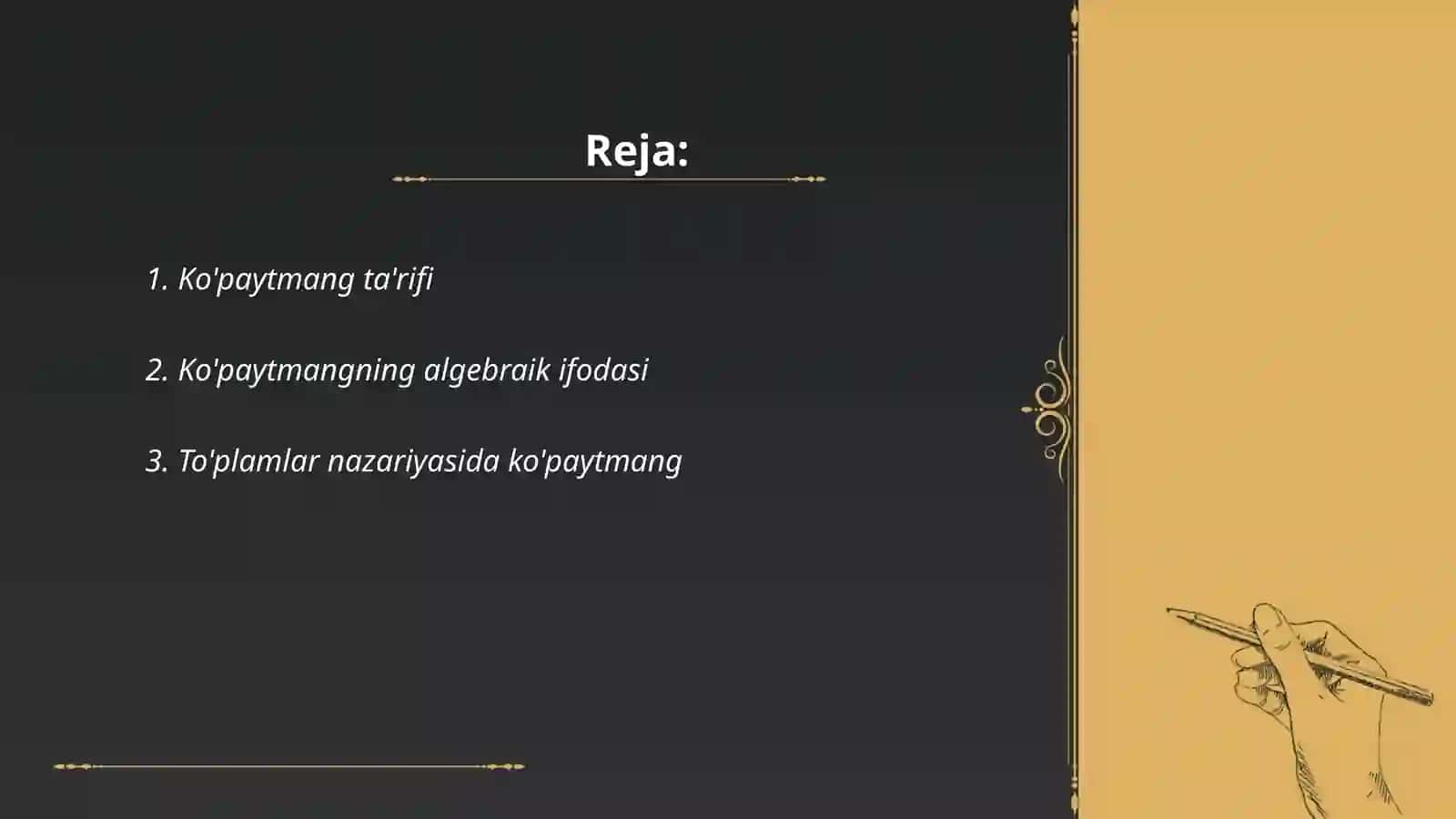 Ko'paytmang ta'rifi 2