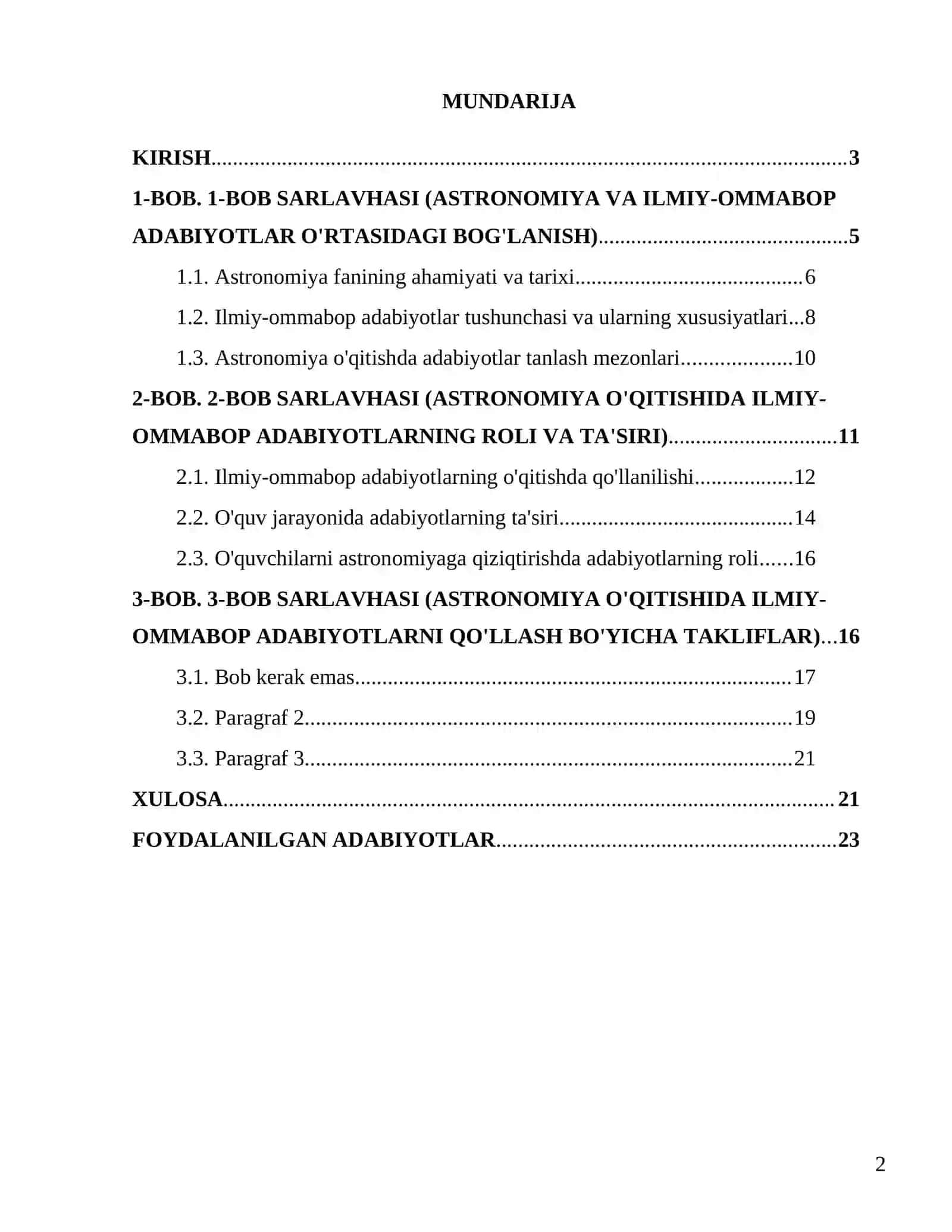 Astronomiya fanidan kurs ishi 2