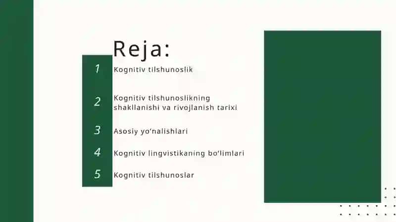 Kognitiv tilshunoslik haqida taqdimot 2