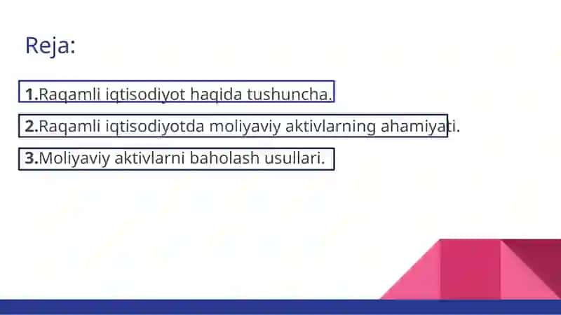 Raqamli iqtisodiyotda korxonalar moliyaviy aktivlarini baholash 2