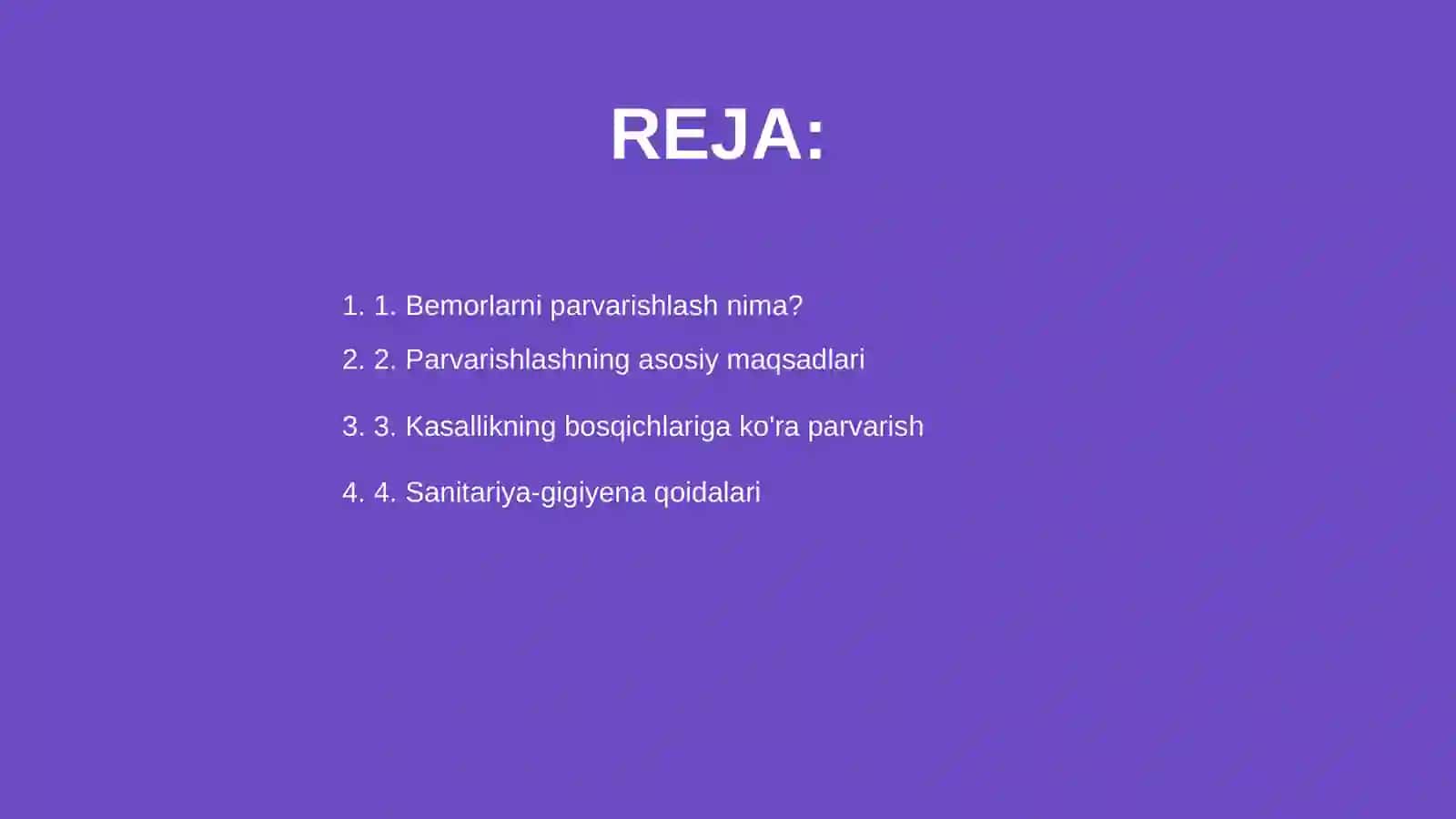 Bemorlarni umumiy parvarishlash tushunchasi 2