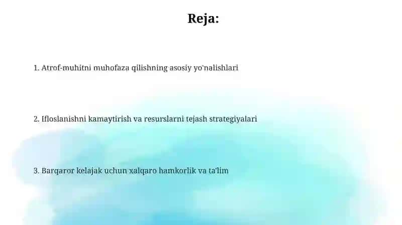 Ekologiyaniasrashdagichoratadbirlar 2